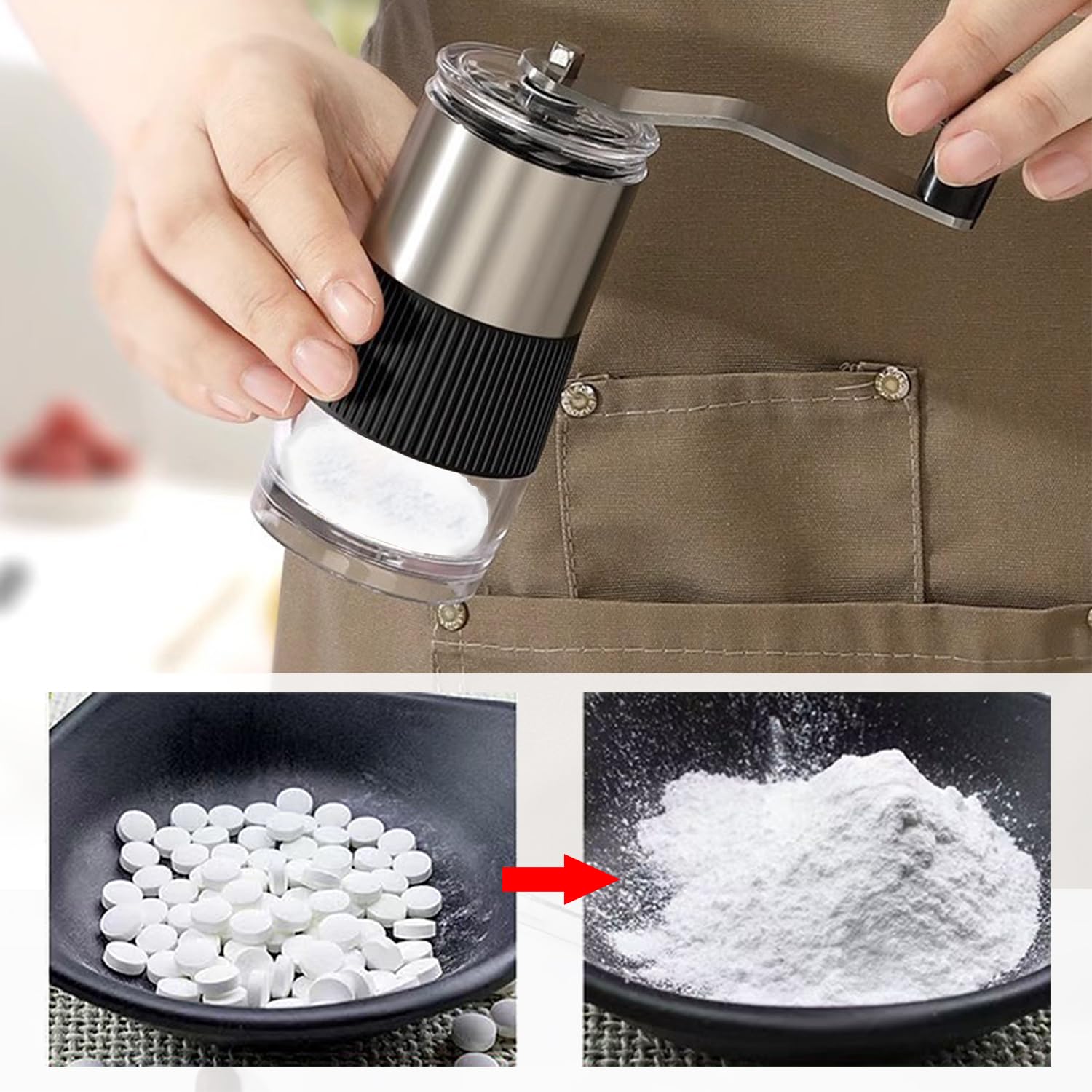 **Pill Crusher and Grinder - Easily Crush Multiple Tablets & Vitamins into Fine Powder - Perfect for Feeding Tubes, Kids, Pets & Arthritis Relief - Ideal for Medication Management & Daily Health Care**