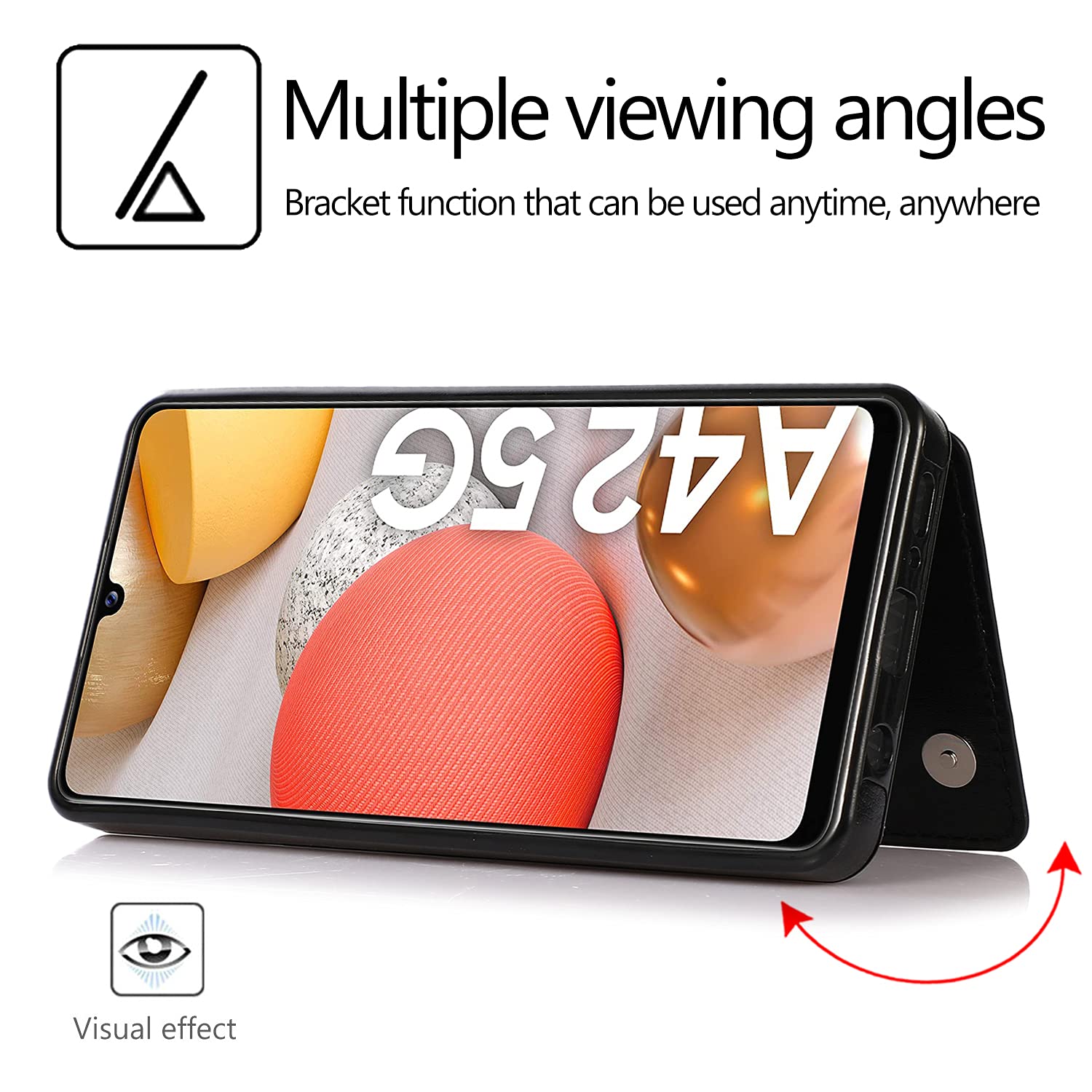 **Asuwish Samsung Galaxy A42 5G Wallet Case with Tempered Glass Screen Protector – Flip Leather Phone Cover with Card Holder & Stand for Women & Men (Black) – Perfect for Work, Travel & Daily Use**