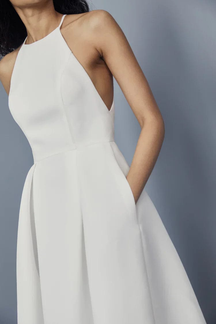Amsale LW162 Women's Wedding Dress Size 4 - Elegant Bridal Gown for Church Ceremony & Reception