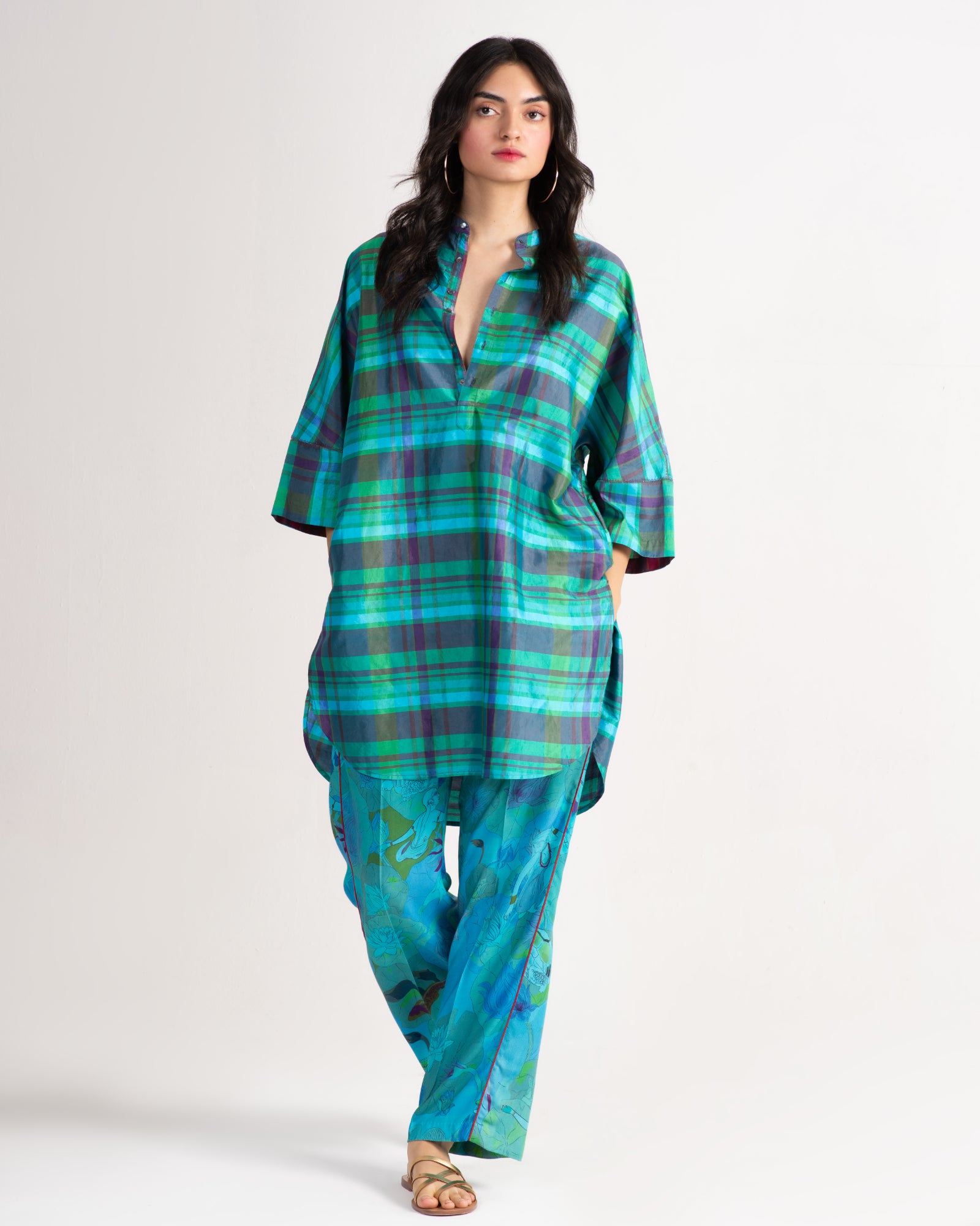Premium Cotton Silk Twill Pajama Pants for Women - Soft Aqua Blue Sleepwear for Lounge & Bedtime Comfort