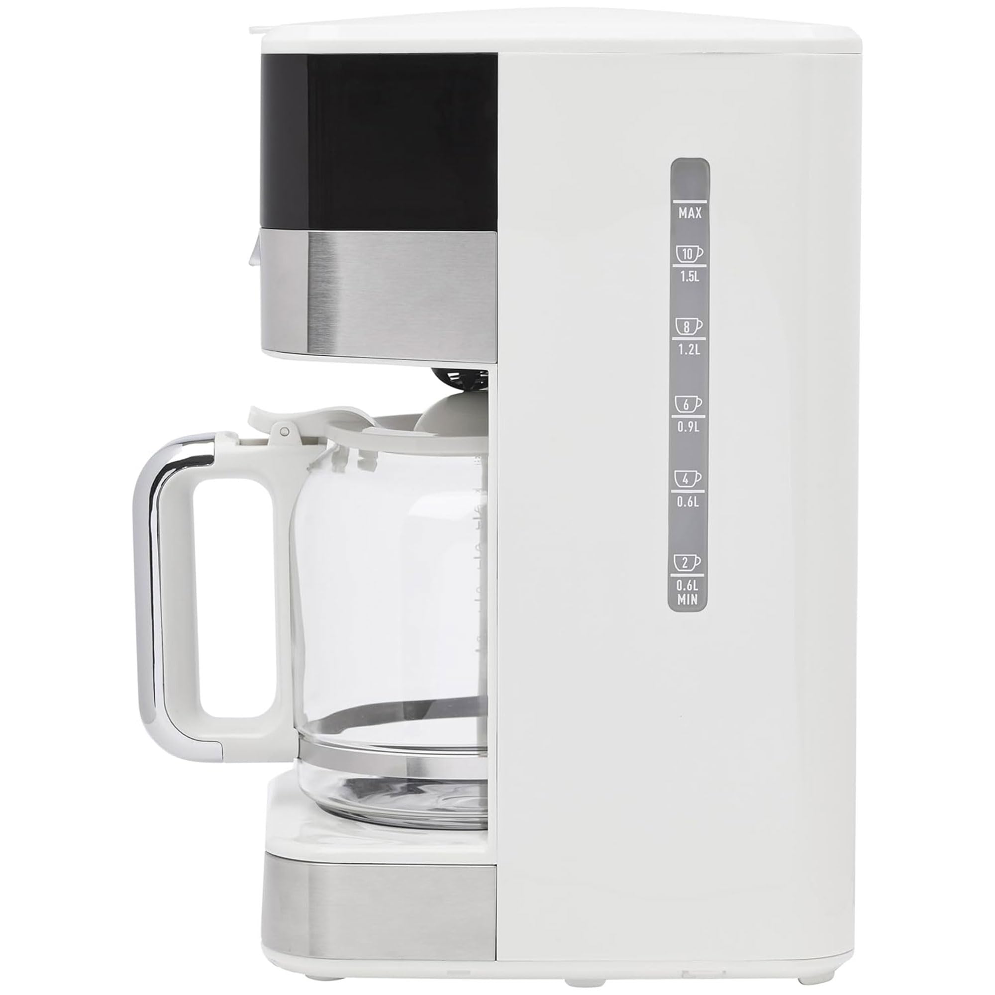 HADEN Quintessential 12 Cup Programmable Coffee Maker with 120-Minute Keep Warm, Delay Brew, Adjustable Strength & Anti-Drip - Ivory/Chrome - Perfect for Home, Office & Morning Brews
