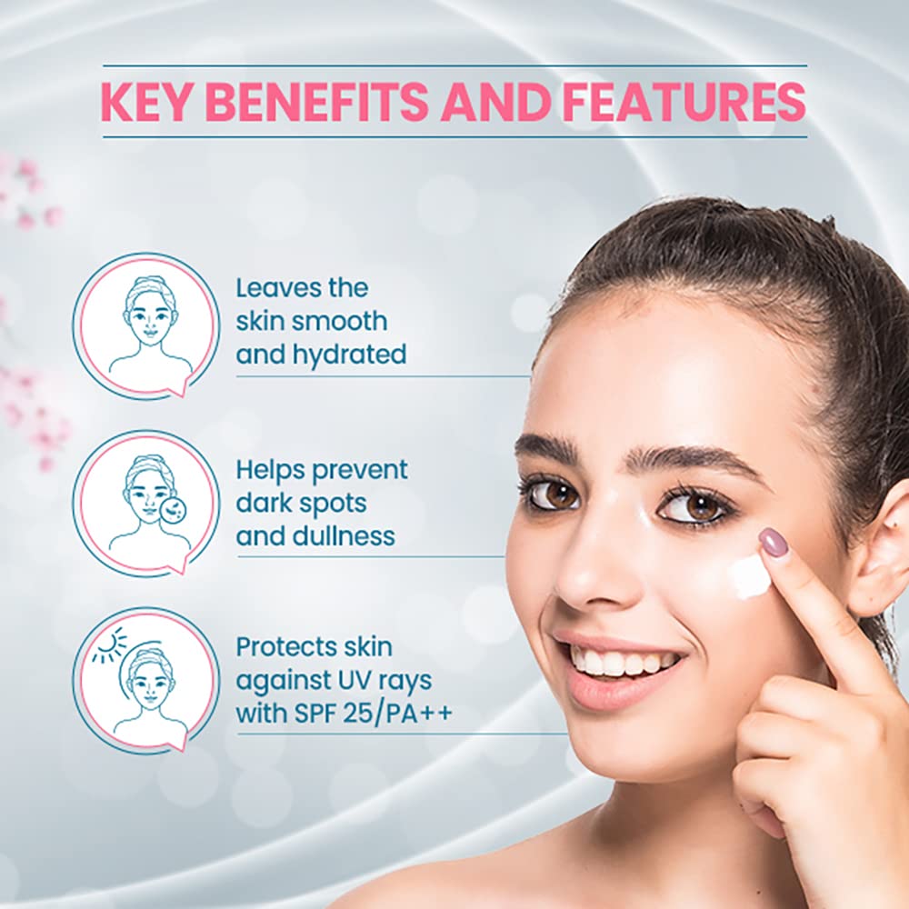 Spawake Vitamin C Face Moisturizer with SPF 25/PA++ - Brightening & Hydrating Milky Lotion (40ml) | Day & Night Use for Glowing Skin | Perfect for Dry & Dull Skin Types