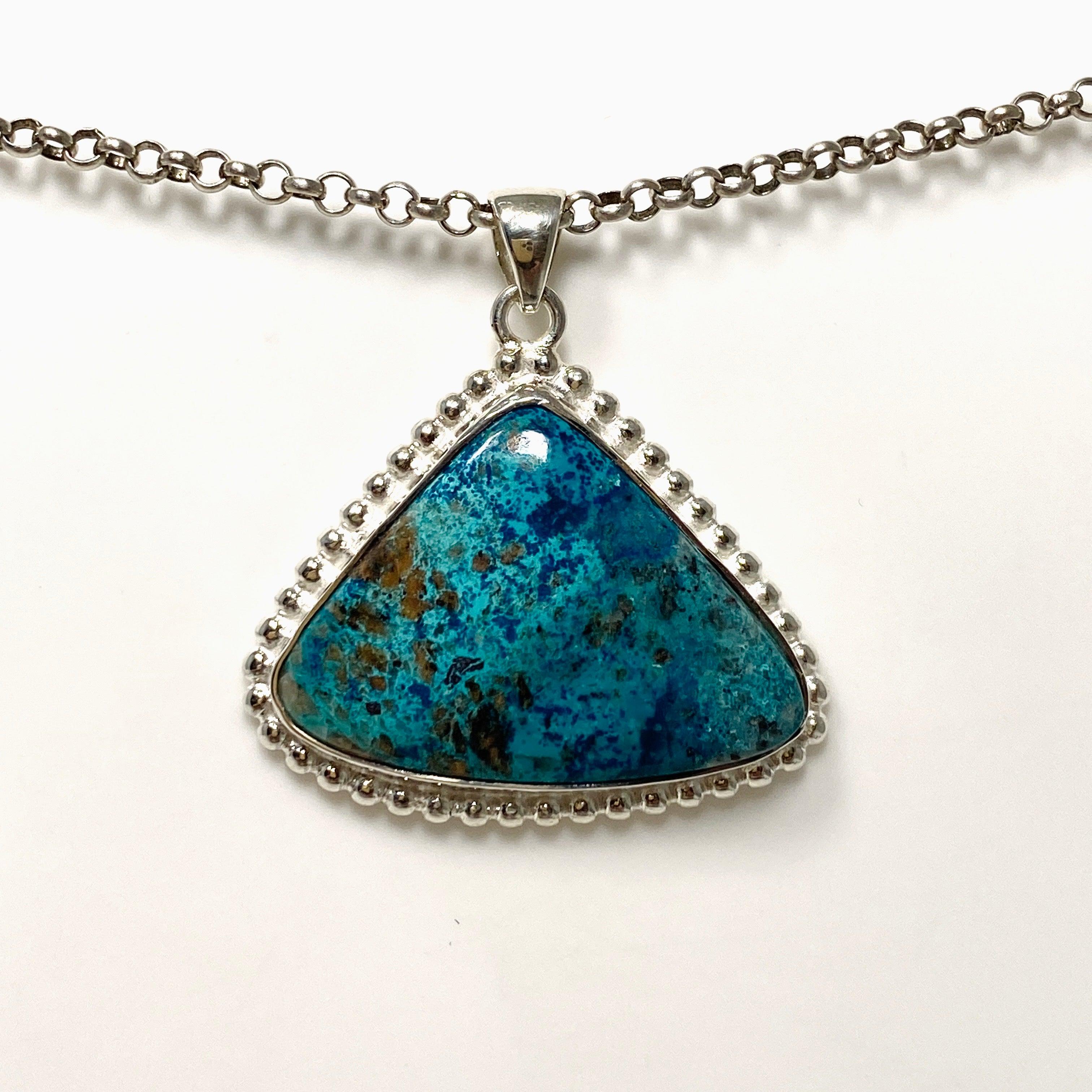 Shattuckite Teardrop Pendant Necklace in Sterling Silver - Handmade Bohemian Jewelry for Women | Perfect for Spiritual Healing, Meditation & Boho Fashion