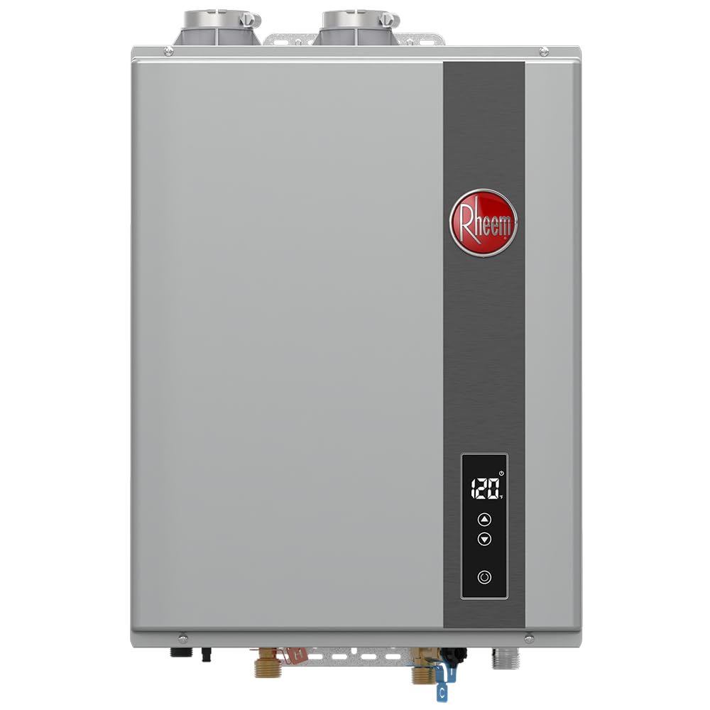 Rheem RTGH-84DVLP-3 Indoor 8.4 GPM Liquid Propane Tankless Water Heater - Energy Efficient, Continuous Hot Water for Showers, Sinks & Appliances