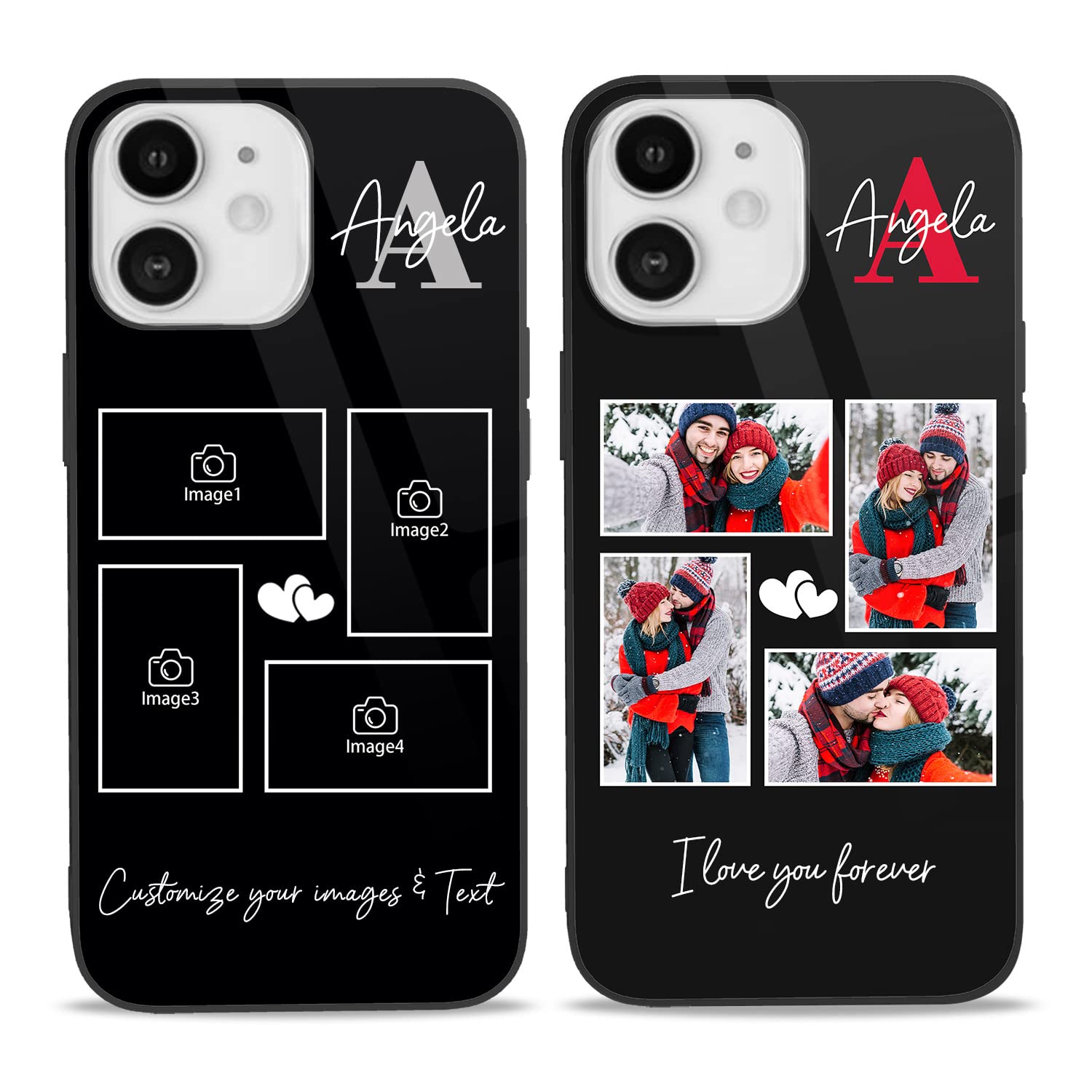 Personalized Photo iPhone Case for iPhone 16/15/14/13/12/11 Pro/Max/Mini/XR/X/Xs - Custom Multiple Picture TPU Cover - Perfect Birthday Gift for Friends & Family - Durable Full Protection Case for Everyday Use & Special Occasions