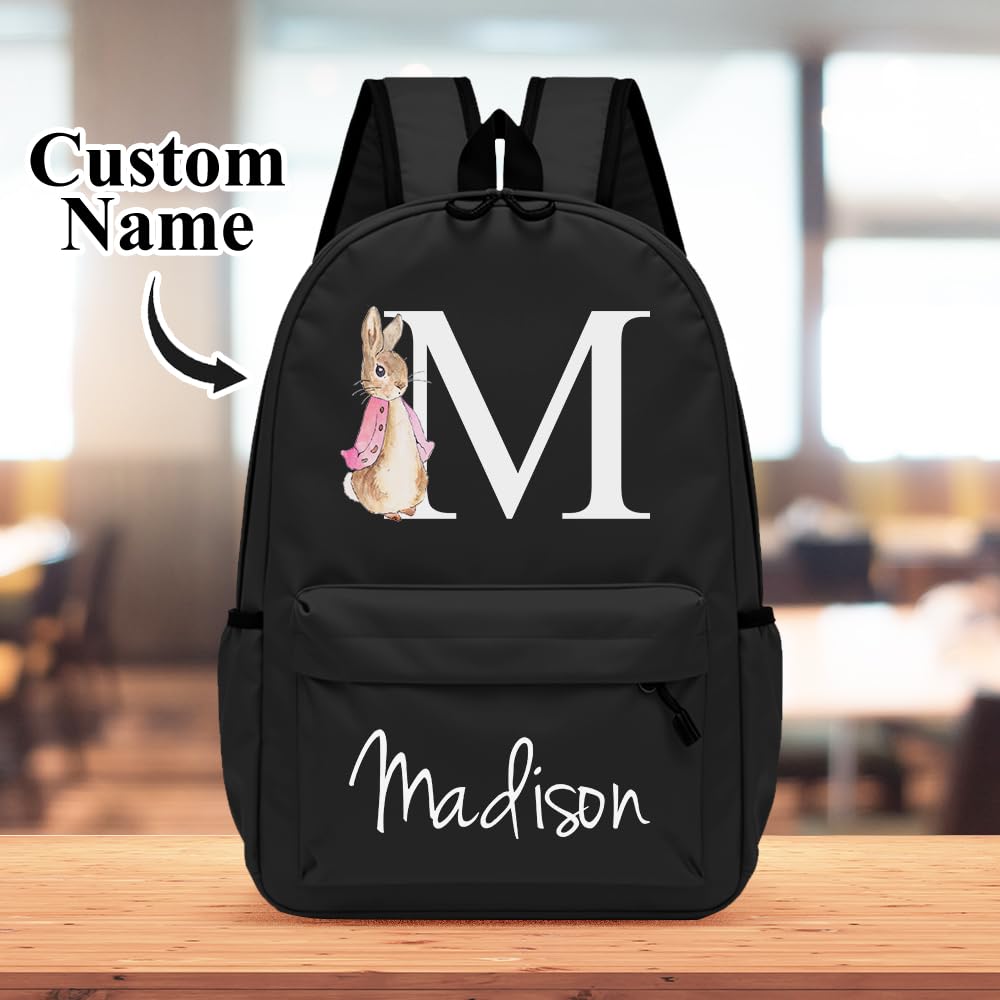 Custom Personalized Kids Backpack with Name - Rabbit Design School Backpack for Boys & Girls, Laptop Backpack for Travel & School Supplies | Perfect for School, Travel & Daily Use