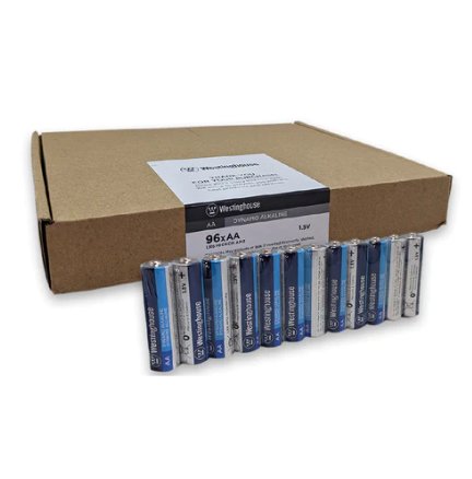 Westinghouse AA Alkaline Batteries 96 Pack - Long Lasting Power for Toys, Flashlights, Remote Controls & More