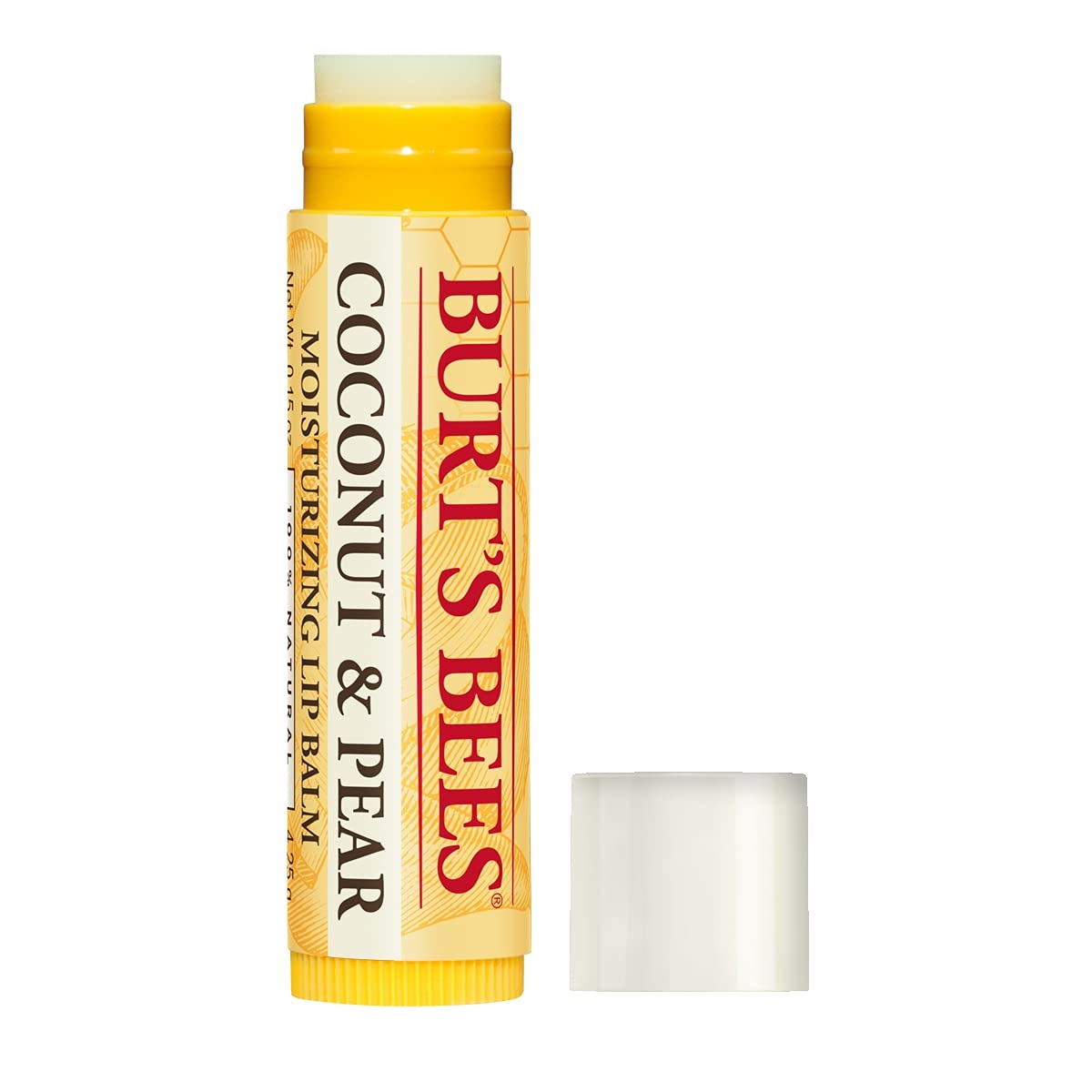 Burt's Bees 100% Natural Coconut & Pear Lip Balm with Beeswax & Fruit Extracts - 4 Pack Hydrating Moisturizer for Dry Lips | Perfect for Winter Care, Daily Use & On-The-Go Hydration