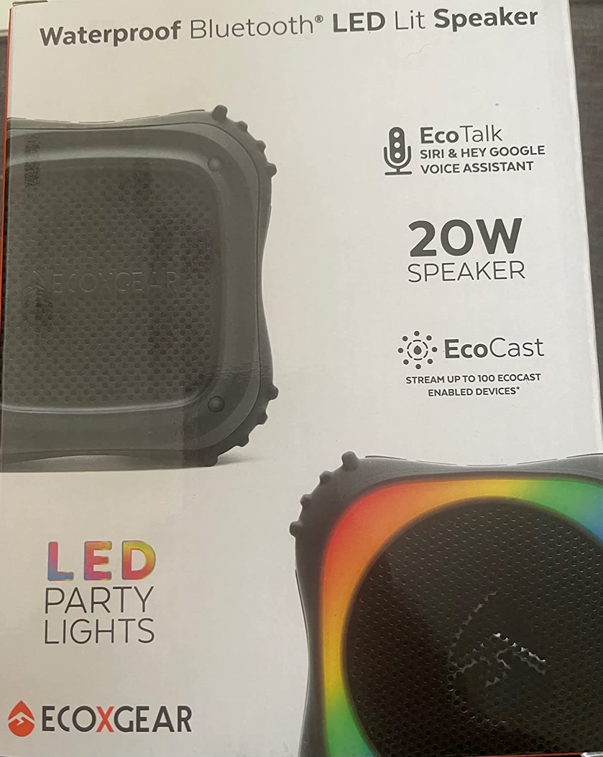 ECOXGEAR EcoEdge Pro GDI-EXEDGPRO403 Waterproof Floating Bluetooth Speaker - 20W Wireless Portable Speaker with Bottle Opener & LED Party Lights - Perfect for Pool Parties, Beach Outings & Outdoor Adventures (Black)