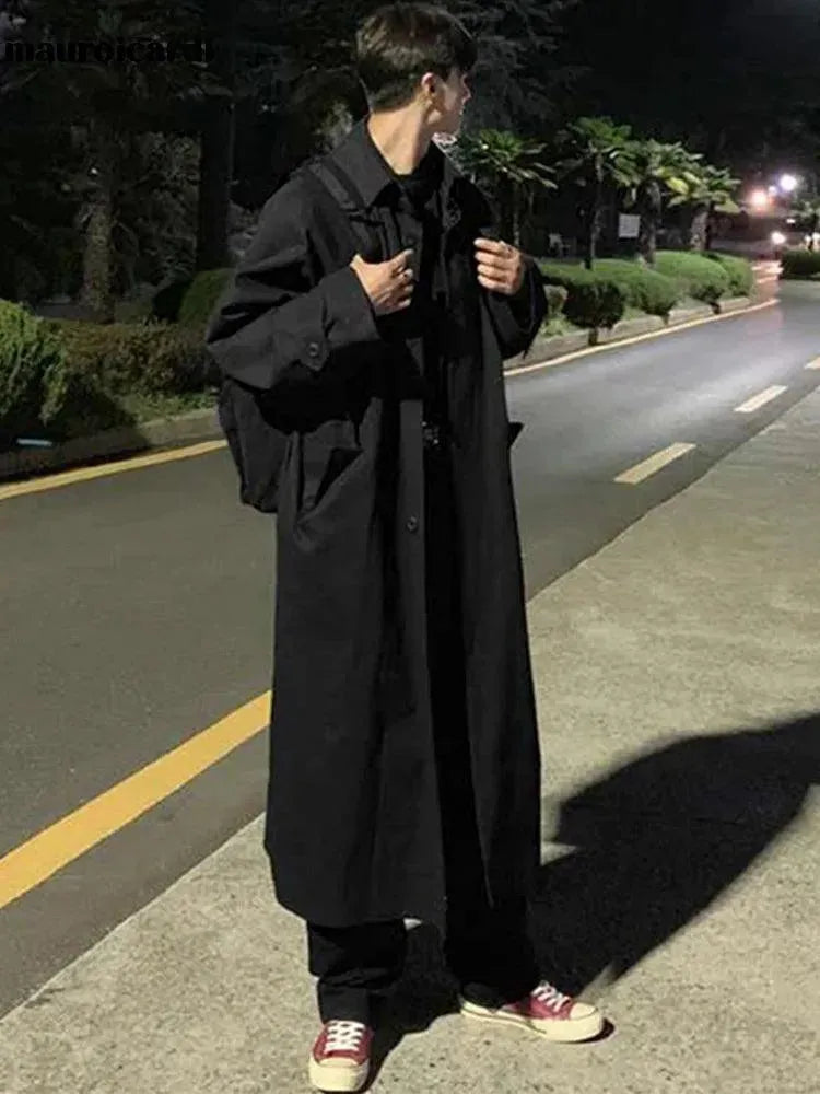 Men's Long Oversized Overcoat Winter Warm Wool Blend Trench Coat - Perfect for Office, Dating & Formal Occasions