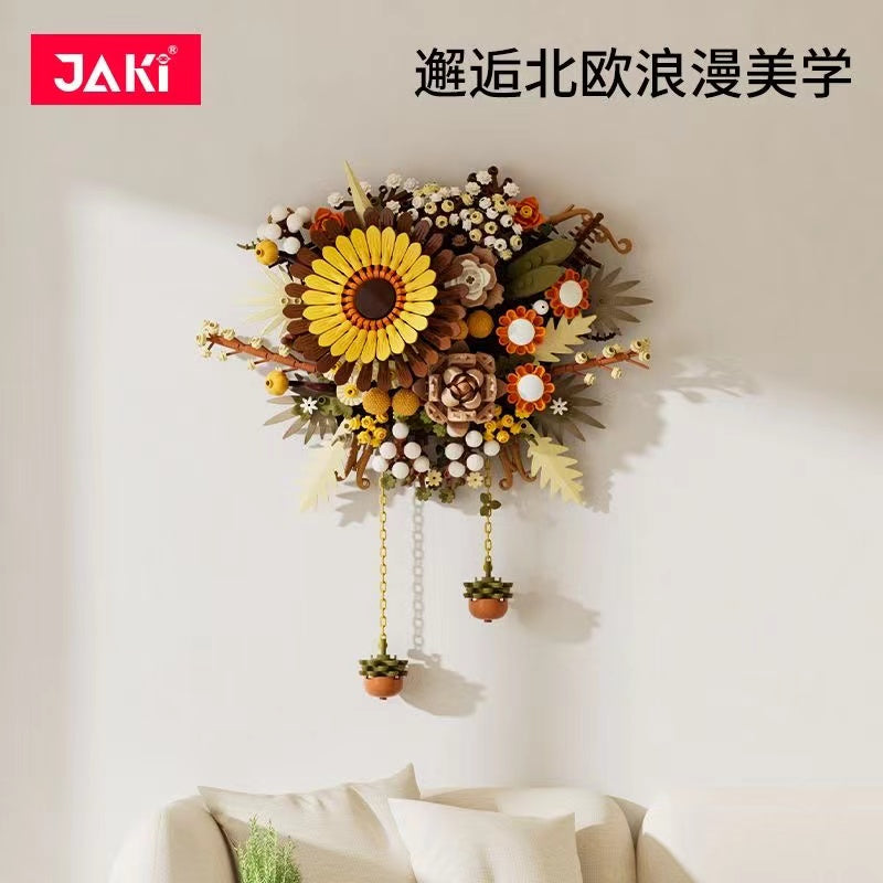 Nordic Art Wall Flower Decal - JAKI JK2511 Floral Vinyl Sticker for Home Decor, Nursery, Living Room & Office - Self-Adhesive Peel and Stick Wall Art