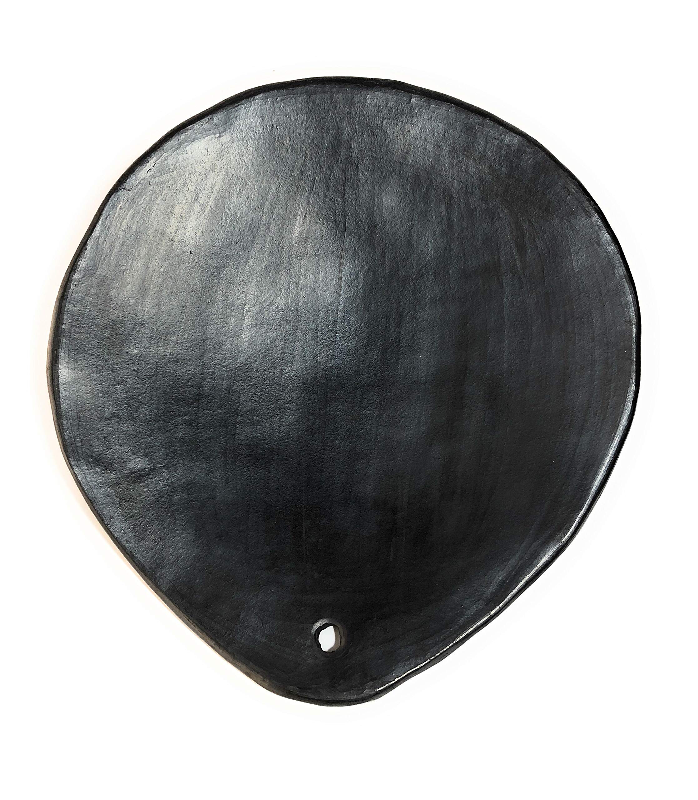 Authentic Chamba 11-Inch Black Clay Comal for Tortillas - Handmade Unglazed Stovetop Grill Pan | Durable Traditional Griddle for Perfect Tortillas, Quesadillas & Flatbreads | Ideal for Gas, Electric & Induction Cooktops