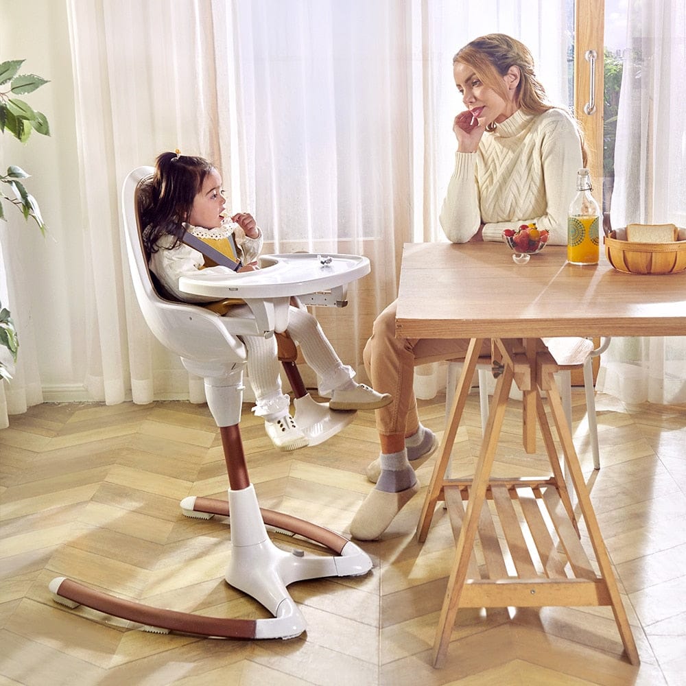 Adjustable Rotating Baby High Chair with Soft PU Leather Cushion - Perfect for Feeding & Playtime at Home or Restaurant