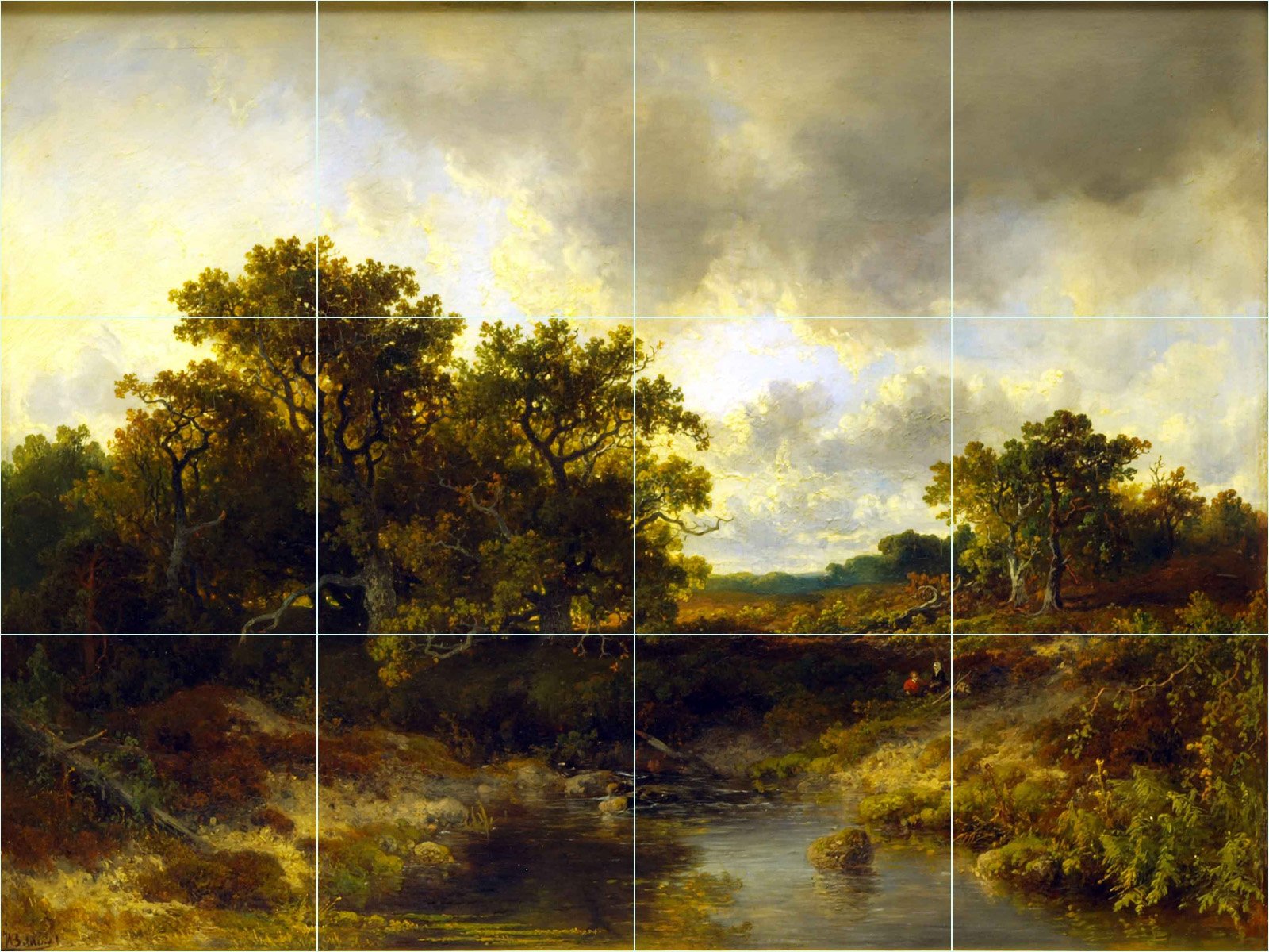Wolfhezen Heath Tile Mural by Johannes Warnardus Bilders - 4x3 6
