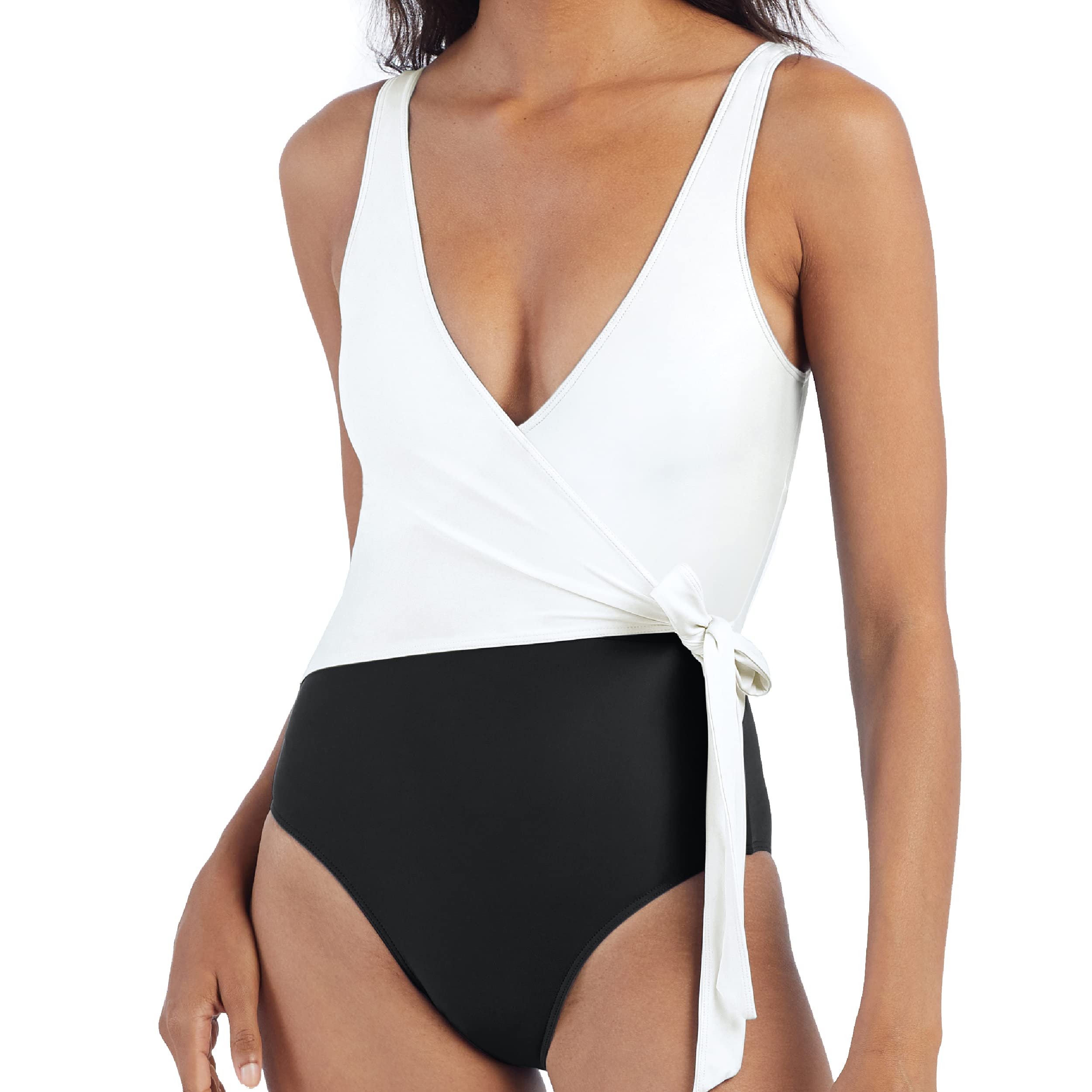 SUMMERSALT The Perfect Wrap One Piece Swimsuit - Flattering Swimwear for Women | Beach & Pool Vacation Essential | Tummy Control Bathing Suit