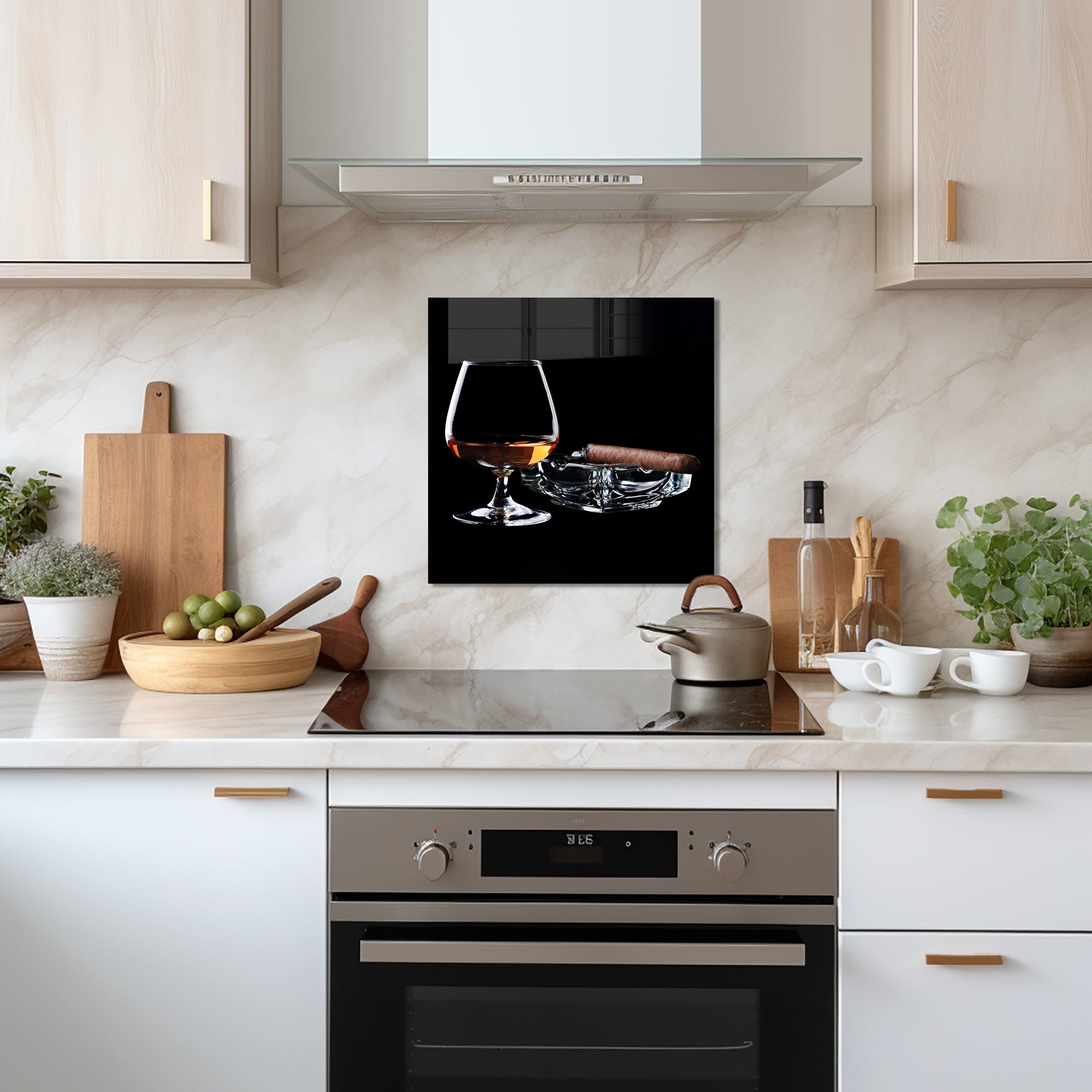 Premium Whiskey & Cuban Glass Splashback - Elegant Kitchen Backsplash for Home Bar & Modern Interior Design | Perfect for Liquor Display, Cocktail Making & Stylish Home Decor
