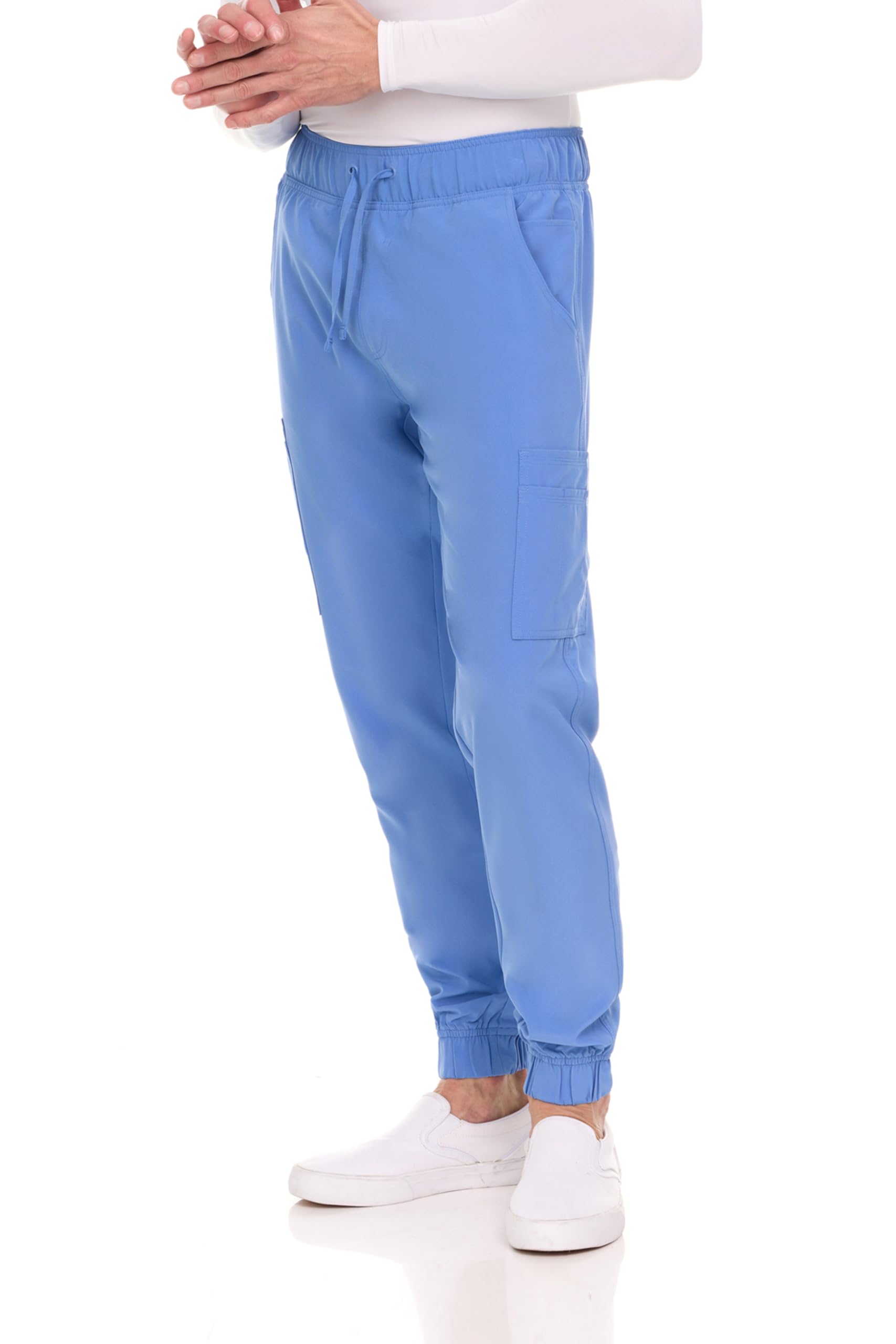MediChic Men's Stretch Scrub Jogger Pants with 6 Pockets - 8+ Color Options | Comfortable Medical Scrubs for Doctors, Nurses & Healthcare Professionals