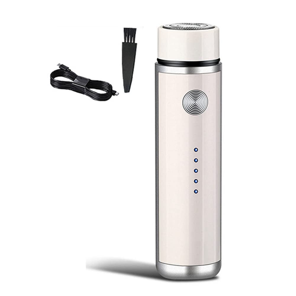 PYNQ Mini Electric Beard Trimmer for Men - USB Rechargeable, Washable, Portable Grooming Kit - Perfect for Travel, Home & Office Use (White)
