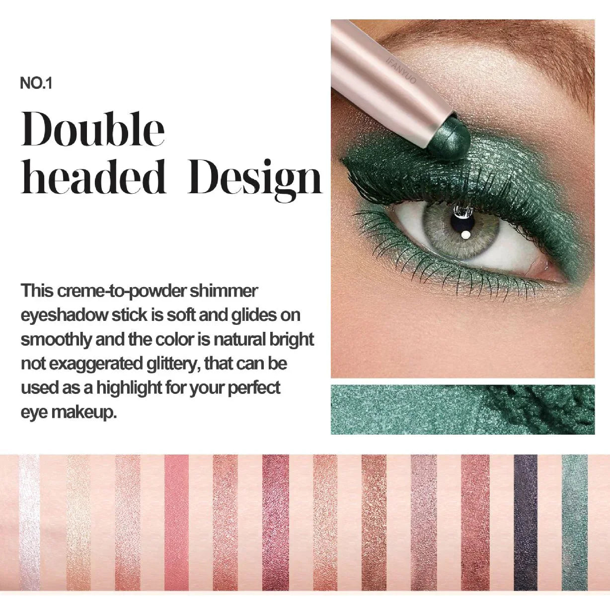 Metallic Eyeshadow Stick - Long Lasting, Waterproof & Highly Pigmented Eye Makeup for Everyday Wear & Party Looks