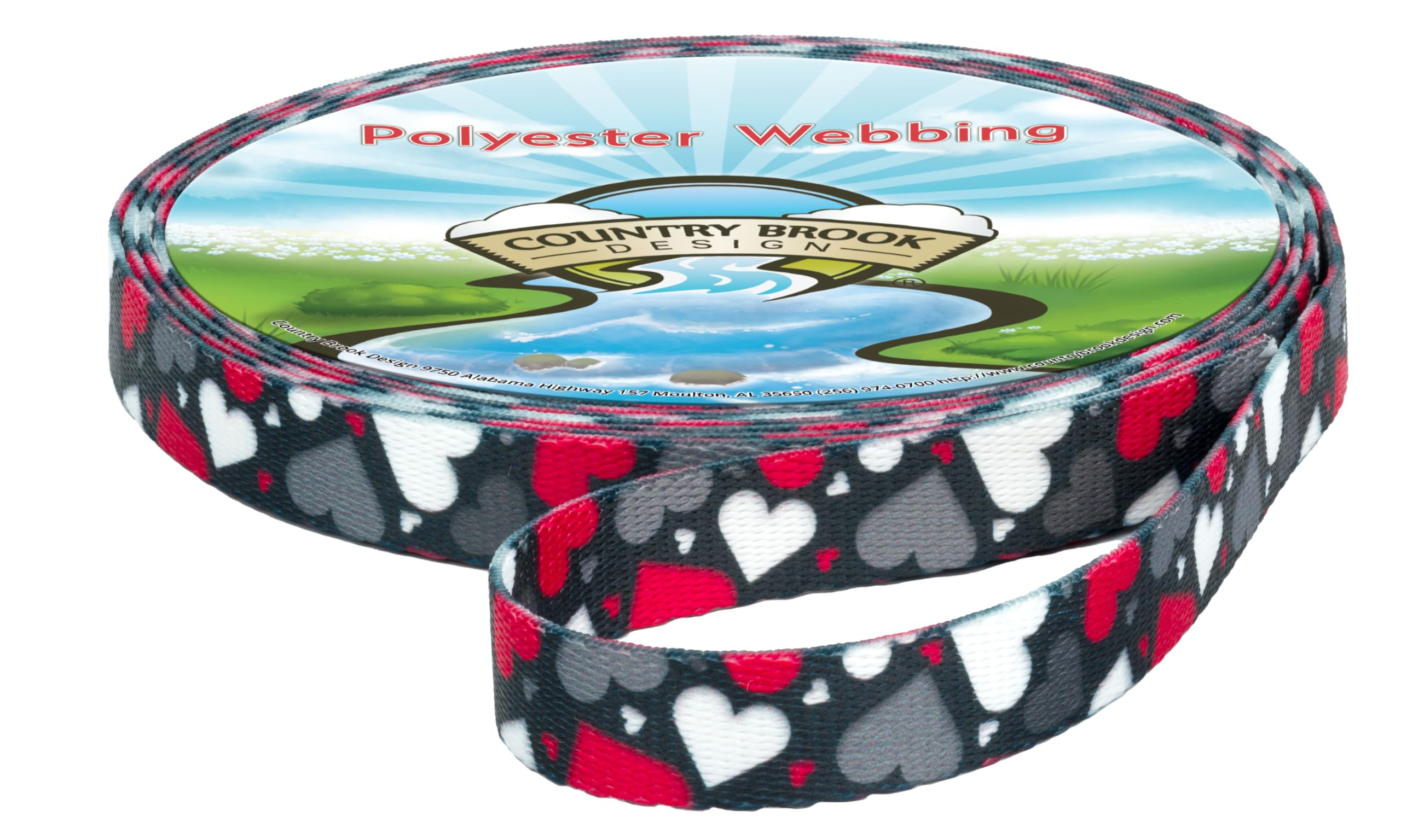 Country Brook Design - Be Mine Polyester Webbing Dog Collar & Leash Set - Valentine's Day Pet Accessories for Small Medium Dogs - Perfect for Walks, Training & Gifts