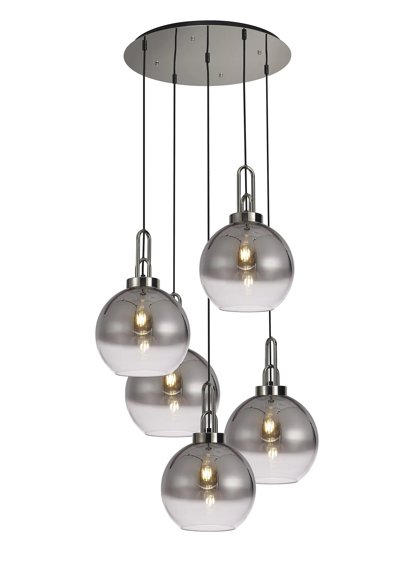 Polished Nickel/Matt Black Smoked/Clear