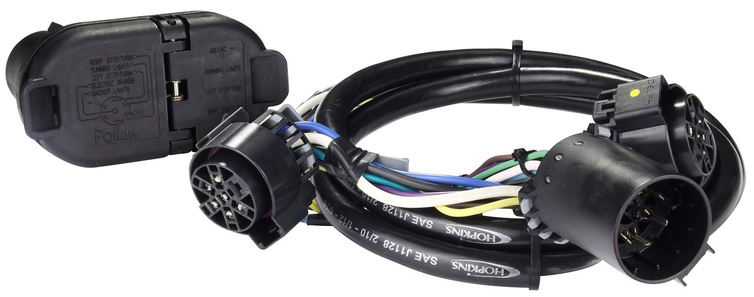 Hopkins 41167 Trailer Wiring Kit - 7-Way RV Blade Connector with Weatherproof Seal - Perfect for Towing Trailers, Boats, and Campers