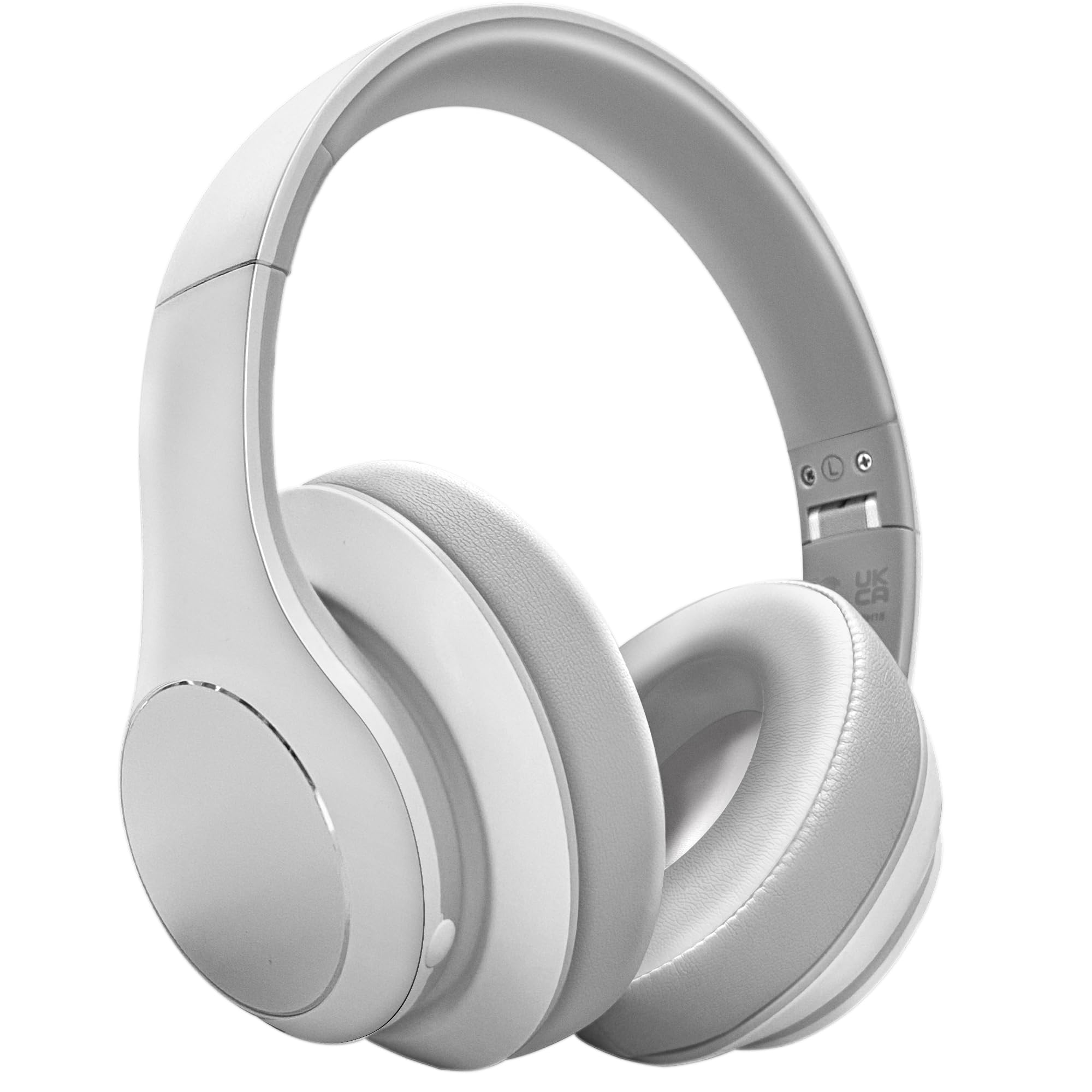 Wireless Bluetooth Over-Ear Headphones with Microphone - 40H Playtime, HiFi Stereo Sound, Foldable & Lightweight for Travel, Work, Gaming & Commuting (White)