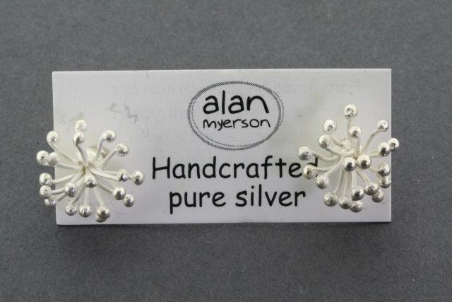 Pure Silver Agapanthus Stud Earrings for Women - Elegant Floral Design for Parties, Weddings & Everyday Wear