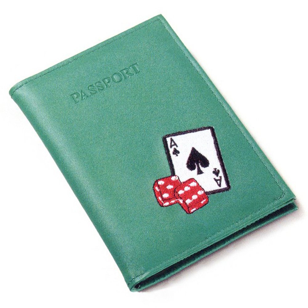 Russ Berrie Playing Cards with Dice Passport Holder - Premium Travel Accessories for Casino Nights, Board Games & International Trips