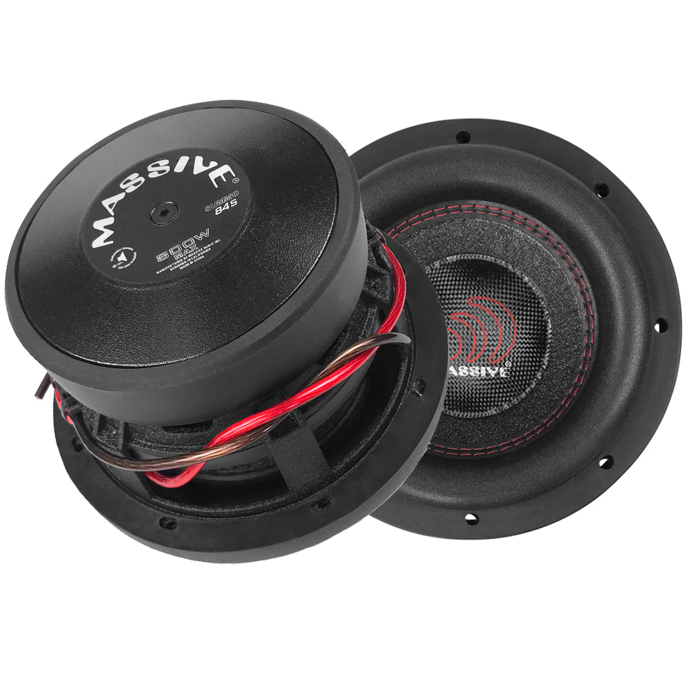 SUMMO84S 8-Inch 400 Watts RMS Dual 4 Ohm 2 Voice Coil Shallow Mount Car Subwoofer - Powerful Bass for Trucks, SUVs & Compact Vehicles