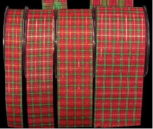 Premium Tartan Ribbon 2 Inch x 132 Yards - Red and Green Plaid Pattern for Gift Wrapping, Crafts, Holiday Decorations & DIY Projects