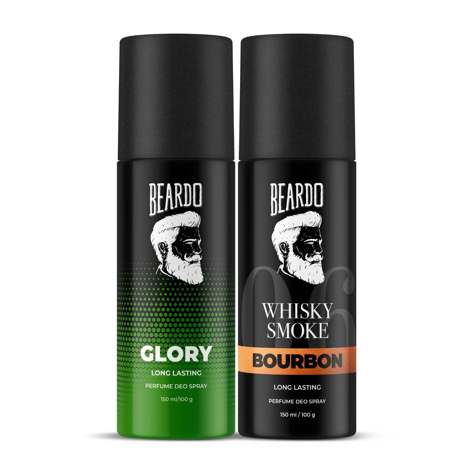 Beardo Glory & Whisky Smoke Bourbon Cologne Body Spray Set of 2 - Long Lasting Fougere Aromatic Deodorant for Men - Perfect Gift for Brother & Friends - Ideal for Date Night, Office & Special Occasions
