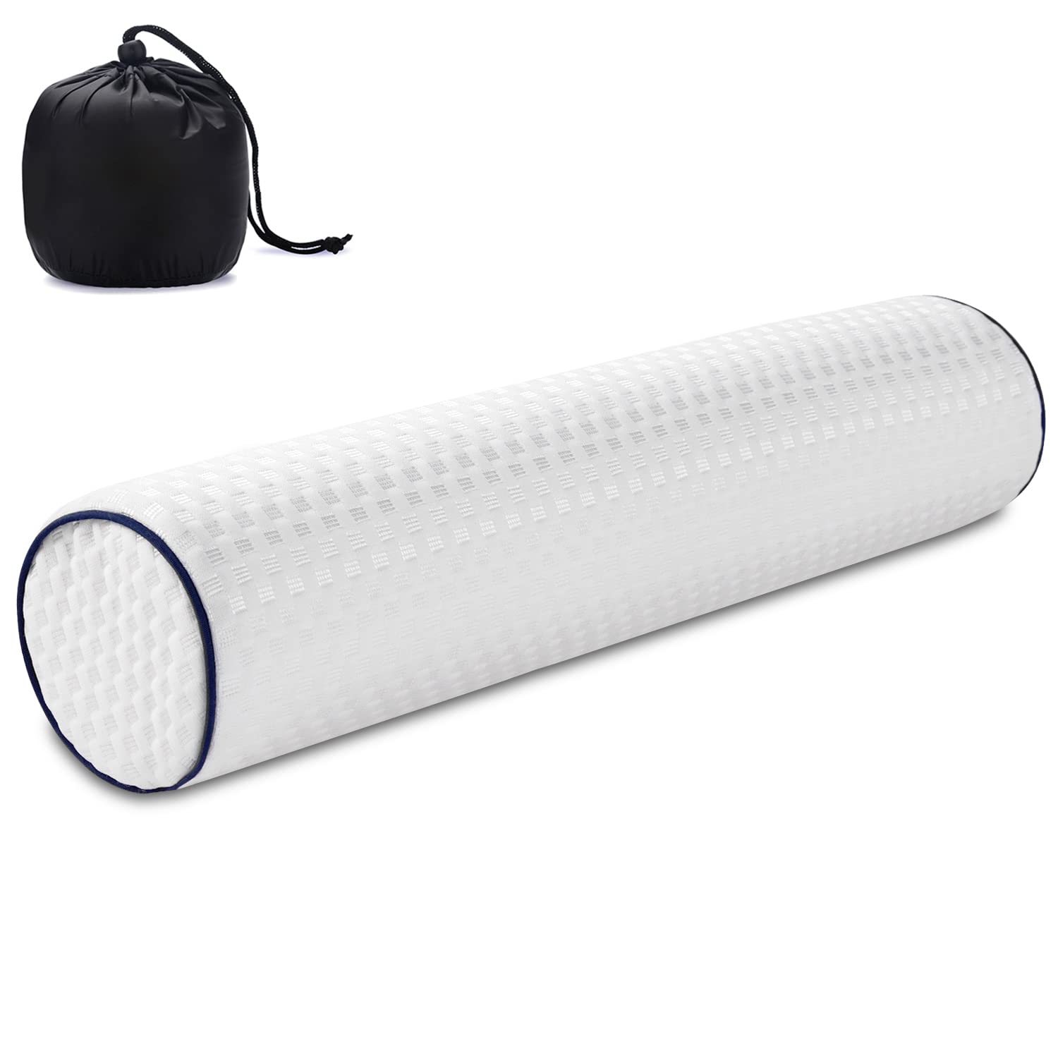 Findigit Cervical Neck Roll Memory Foam Pillow - Orthopedic Support Pillow for Neck, Back, Legs & Yoga - Breathable Comfort 17.7