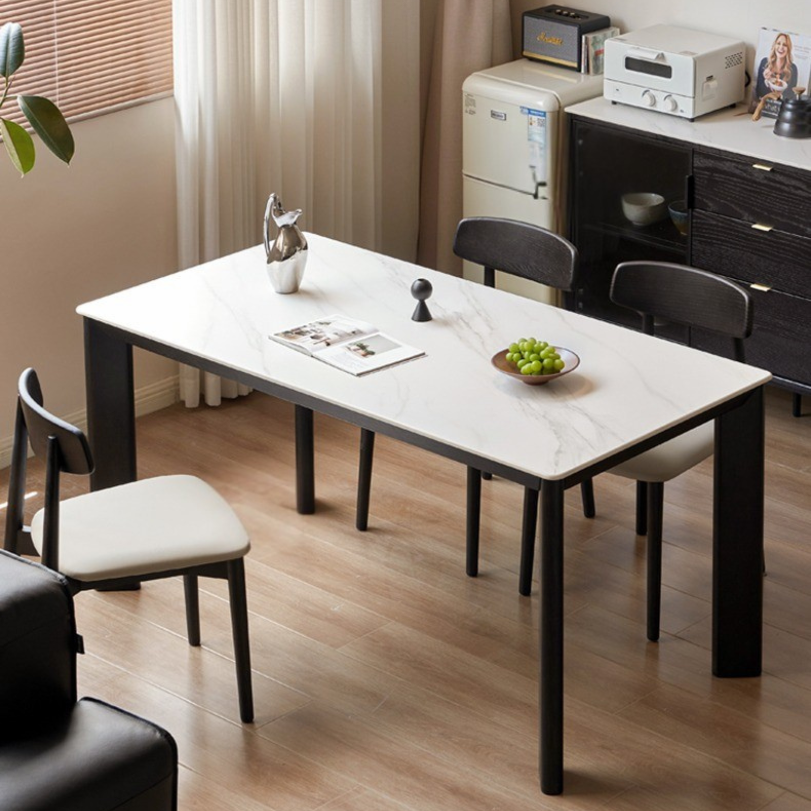 Solid Oak Wood Luxury Rectangular Rock Table - Perfect for Living Room, Dining Room, and Outdoor Patio Furniture