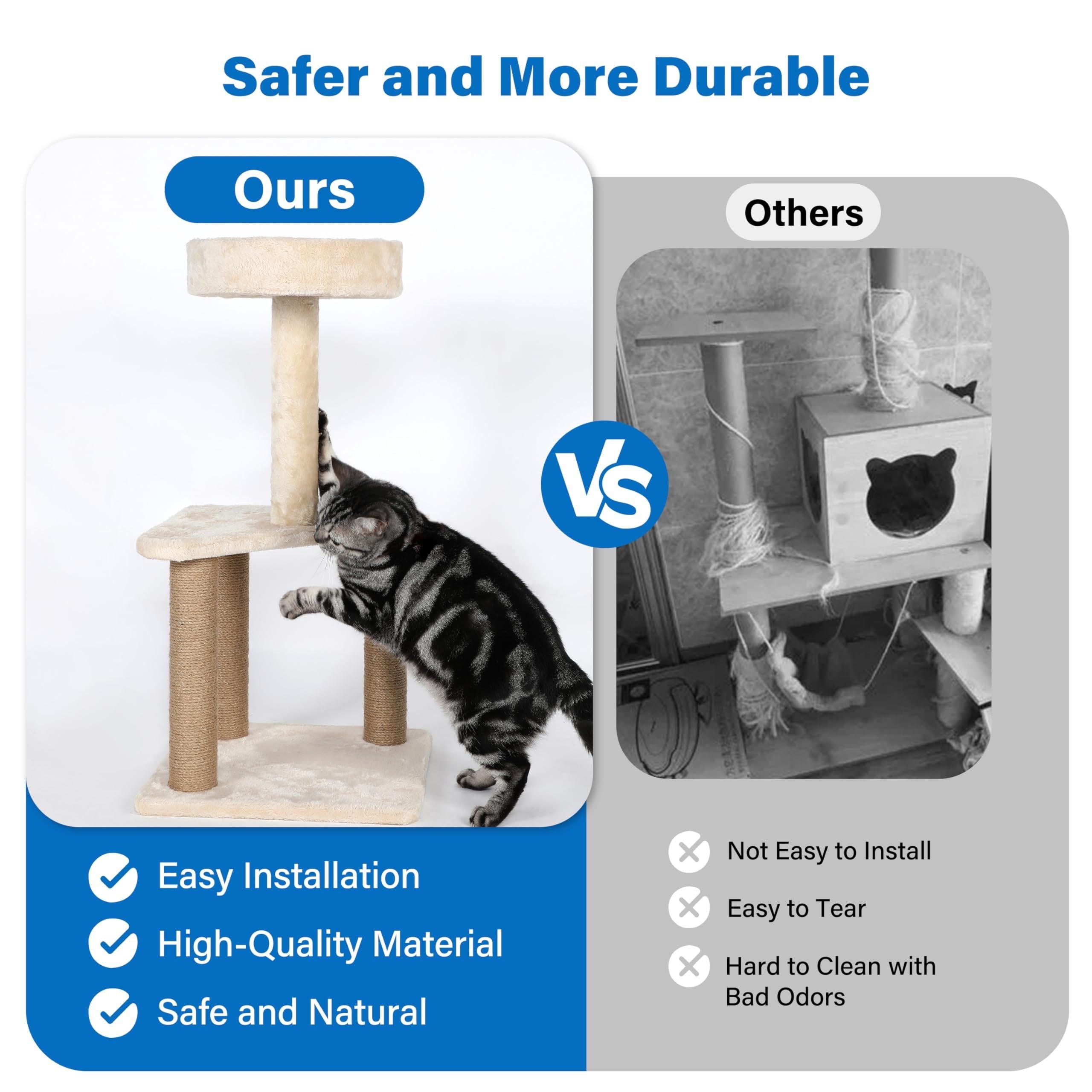 31.8 Inch Cat Tree with Sisal Scratching Post & Plush Perches - Sturdy Cat Tower for Indoor Cats, Furniture Protector (15.7