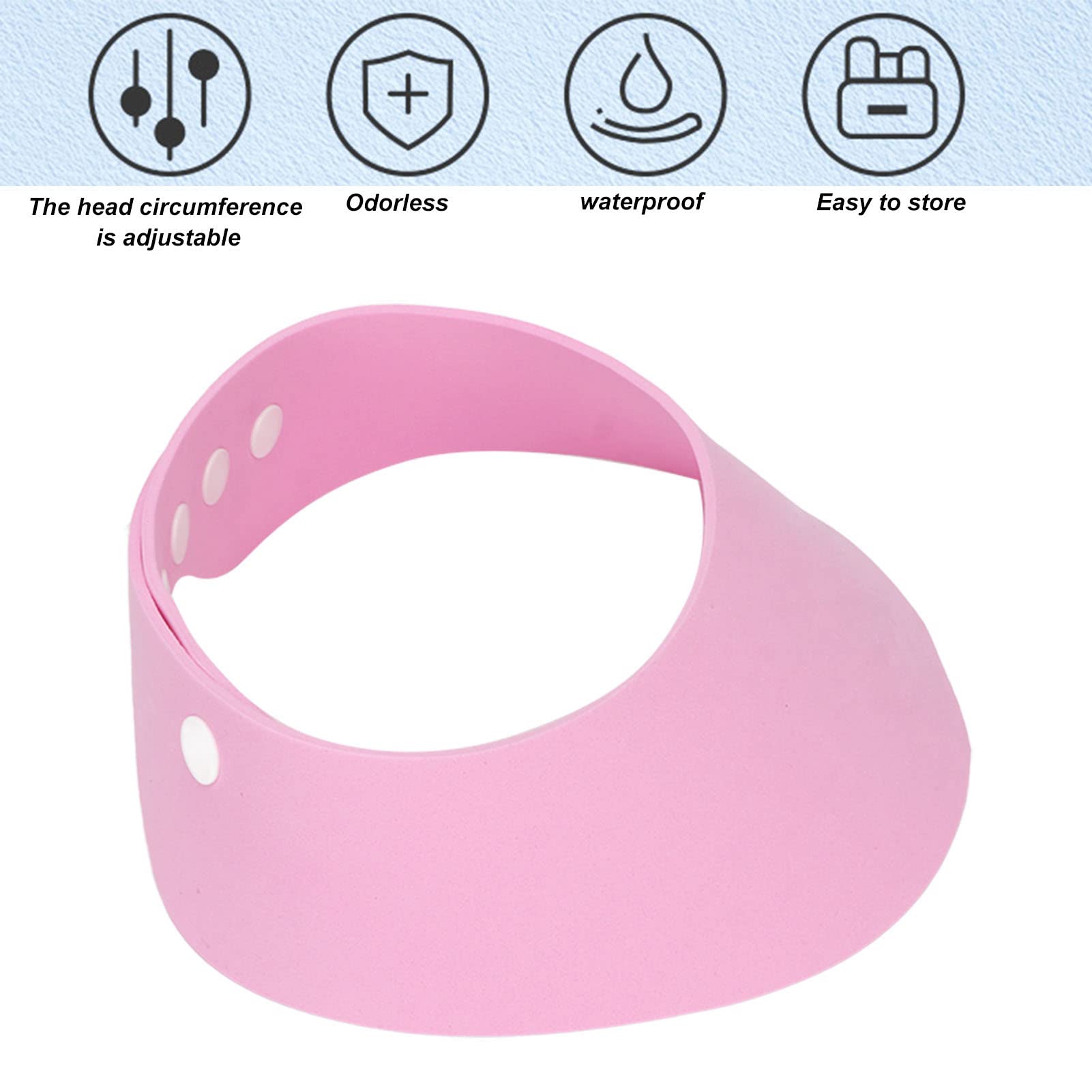 EXCLUZO Adjustable Baby Bathing Shield for Kids - Soft Wash Hair Protector for Shower & Bath Time, Waterproof & Comfortable (Pink) | Perfect for Toddler Hair Washing, Baby Bath Accessories & Sensitive Skin Care
