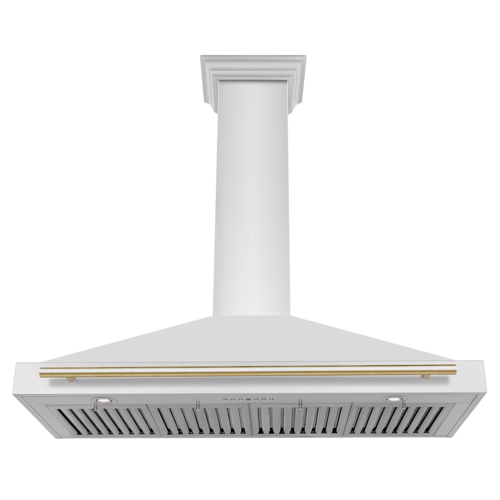 ZLINE KB4STZ G Autograph Edition Convertible Stainless Steel Range Hood with Polished Gold Accents - Professional Kitchen Ventilation for Modern Homes