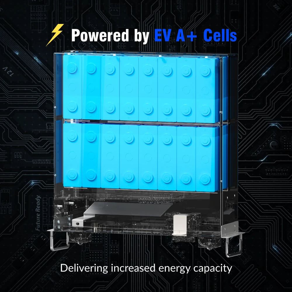 48V (51.2V) 100Ah 3U Server Rack LiFePO4 Battery with Bluetooth Kit - High Capacity Solar Energy Storage for Home & RV Use