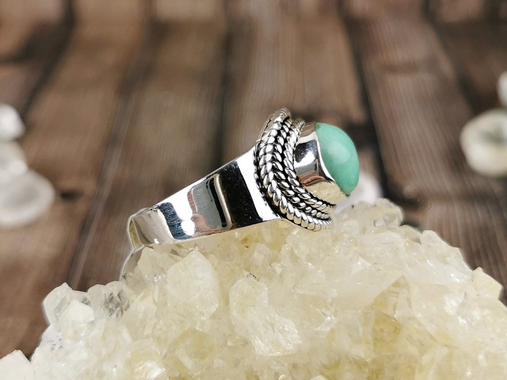 Natural Chrysoprase Oval Ring for Women – Handmade Sterling Silver Jewelry – Perfect for Everyday Wear & Special Occasions