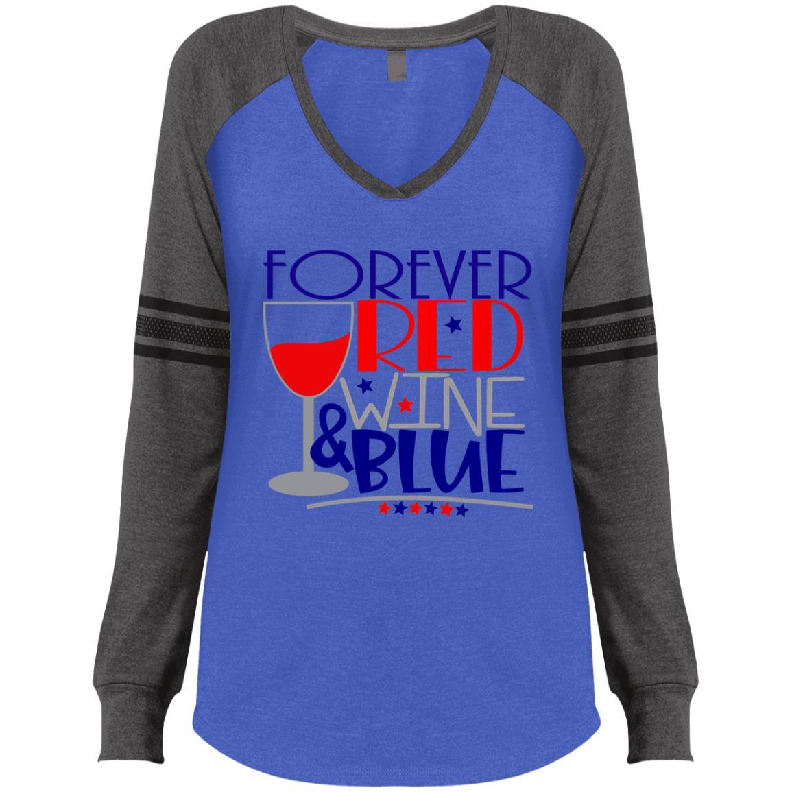WineyBitches.Co Women's Long Sleeve V-Neck Gaming T-Shirt - Comfortable & Stylish for Casual Wear, Parties & Game Nights
