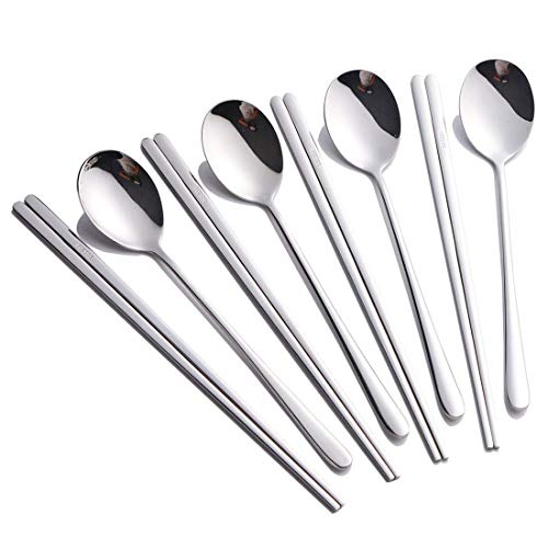 silver-flat chopstick and spoon