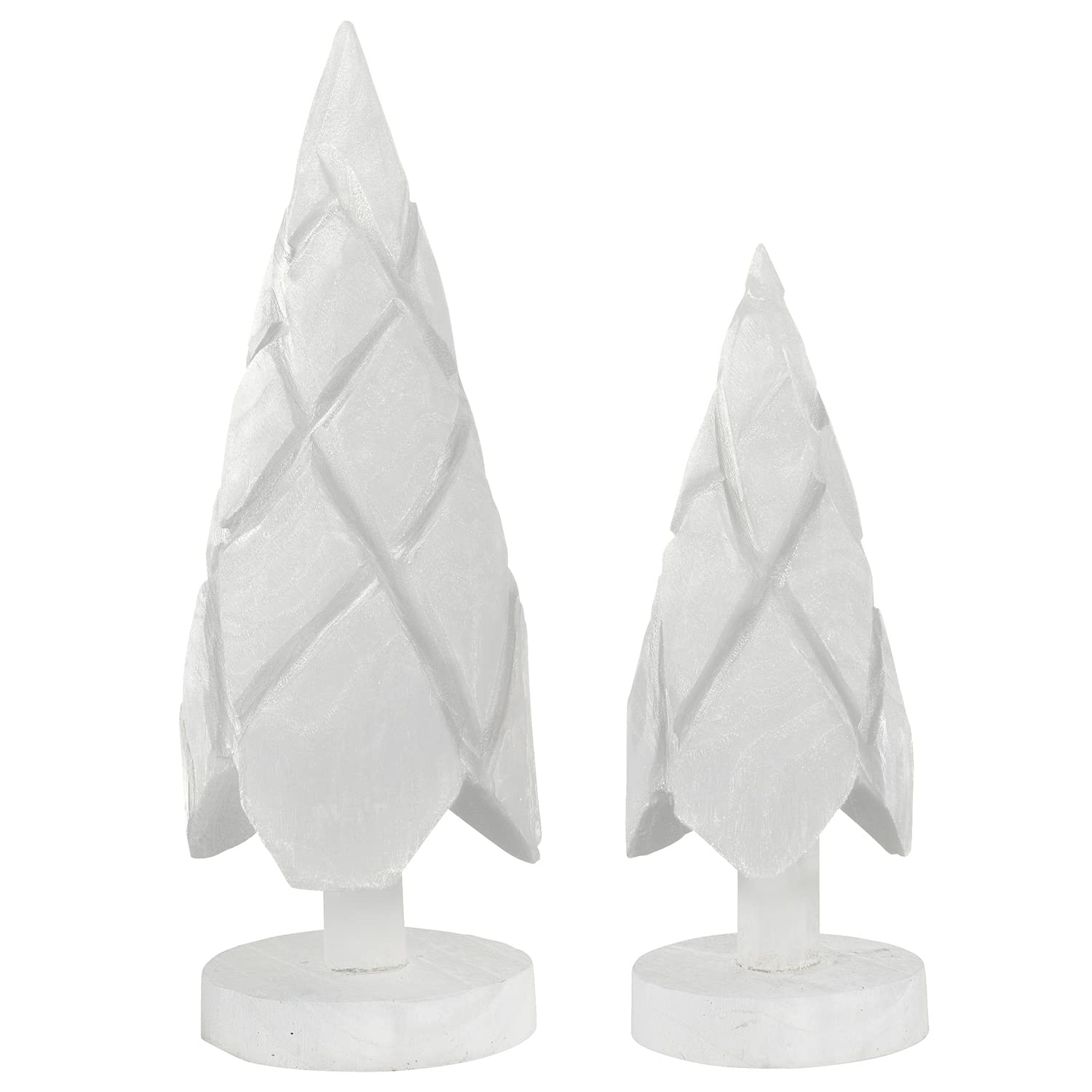 Santa Barbara Design Studio Holiday Rustic Wood Trees - Farmhouse Christmas Decor Set of 2, Grey - Perfect for Mantel, Tabletop, or Shelf Decorations