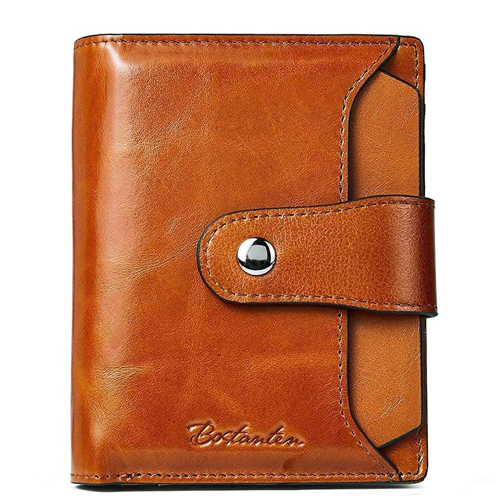 BOSTANTEN Women's Genuine Leather Laptop Tote Bag - 15.6 Inch Vintage Office Shoulder Briefcase & RFID Blocking Bifold Wallet with Zipper Pocket and ID Window | Perfect for Work, Business Meetings and Everyday Use