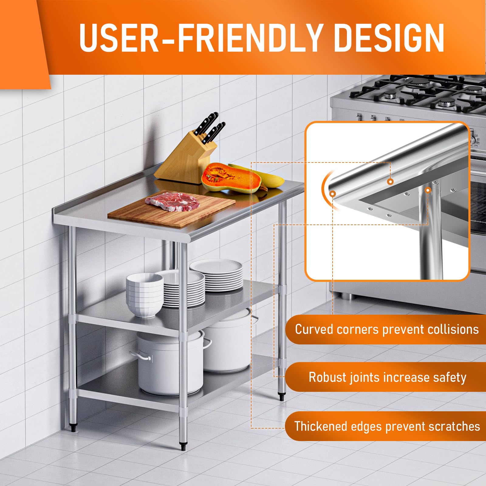 Premium Stainless Steel Prep Table 24