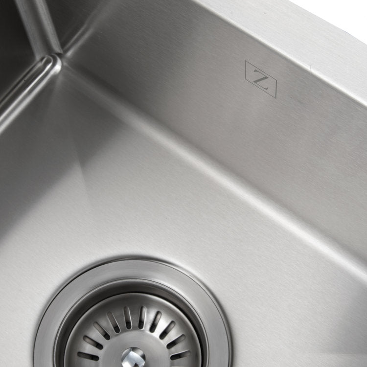 ZLINE Boreal 15-Inch Undermount Single Bowl Stainless Steel Kitchen Sink - SUS 15 - Perfect for Bar, Prep, and Small Space Kitchens