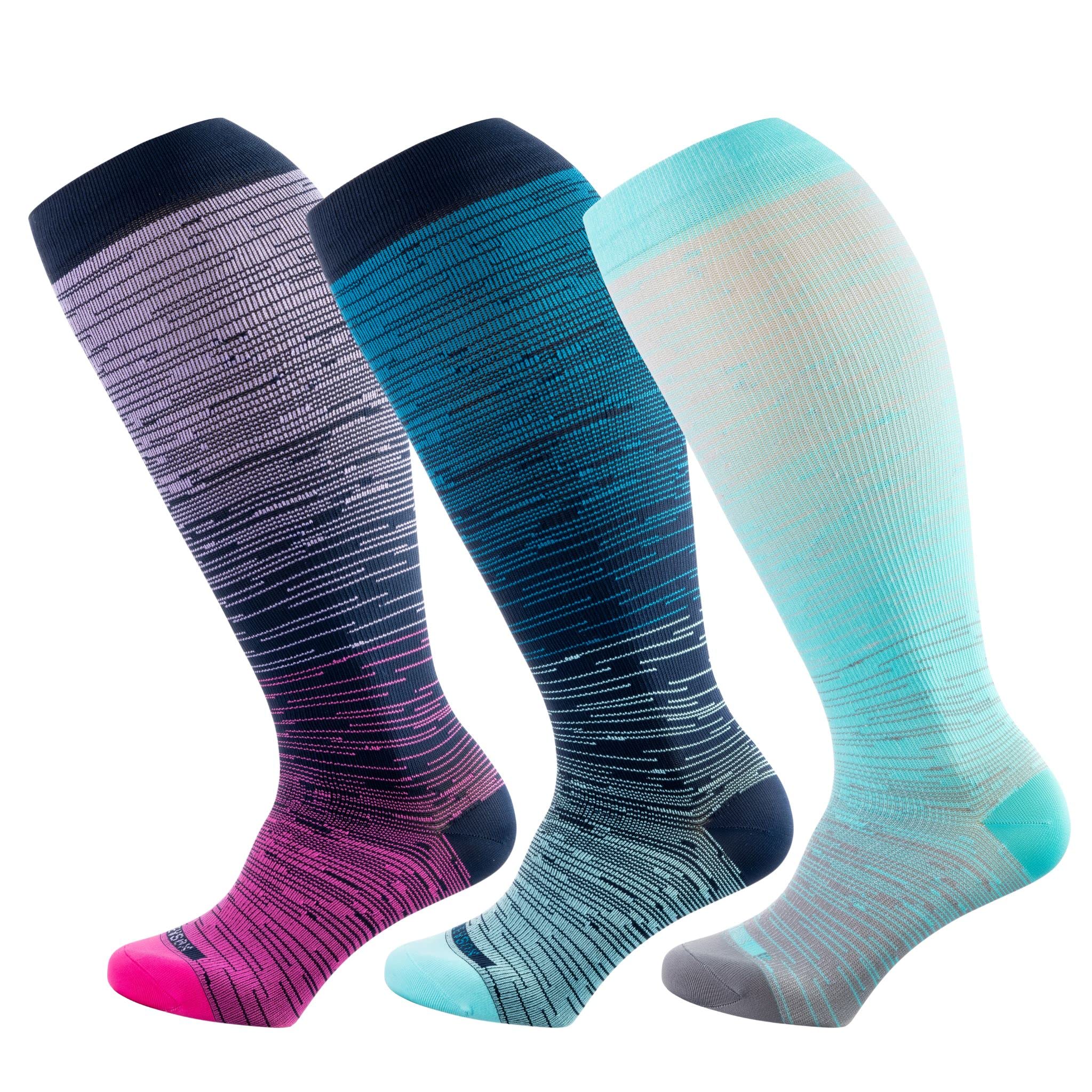 **Wide Calf Compression Socks for Women & Men – Extra Large Size 15-20 mmHg Support Socks for Nurses, Running, Pregnancy & Travel – Improve Circulation & Reduce Swelling**    *(Perfect for long shifts, workouts, flights, and daily comfort!)*