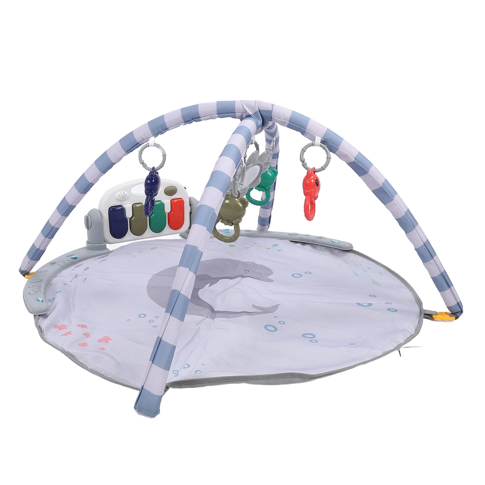 Baby Gym Play Mat with Musical Piano - Developmental Learning Toy for Infants 0-36 Months | Tummy Time Activity Center & Crawling Mat for Newborns, Perfect for Nursery Playtime & Early Childhood Development