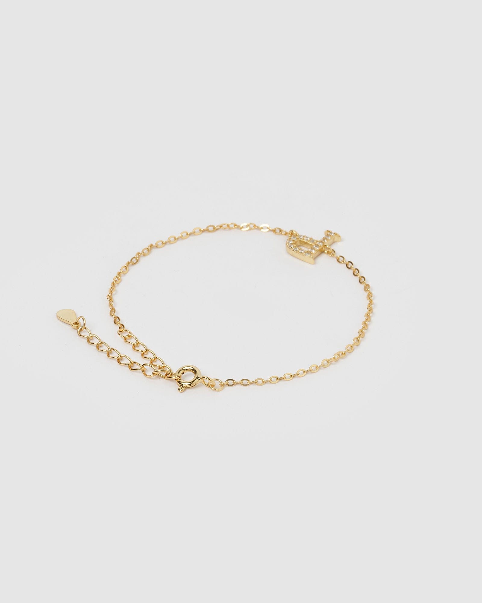 Izoa Crystal Letter P Bracelet - Gold Plated Initial Charm Jewelry for Women, Girls - Perfect Gift for Birthday, Anniversary, Valentine's Day