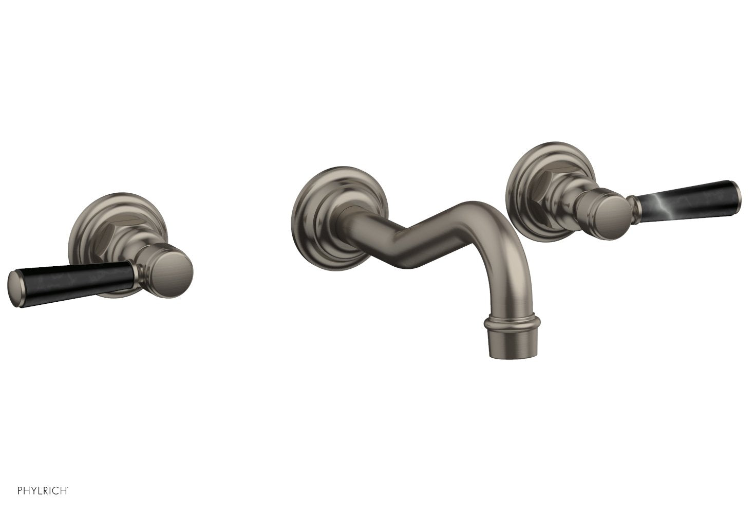 HENRI Wall Mount Tub Faucet Set with Marble Lever Handles - 161 58 - Perfect for Modern Bathroom & Spa Renovations
