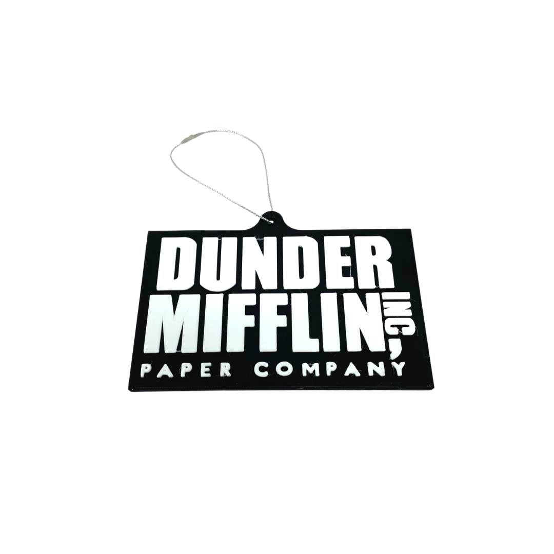 Dunder Mifflin Holiday Ornament - The Office Fan Gift - 3D Raised Letter Christmas Tree Decoration - Premium Office-Themed Collectible - Perfect for Holiday Decor, White Elephant Gifts & TV Show Merchandise